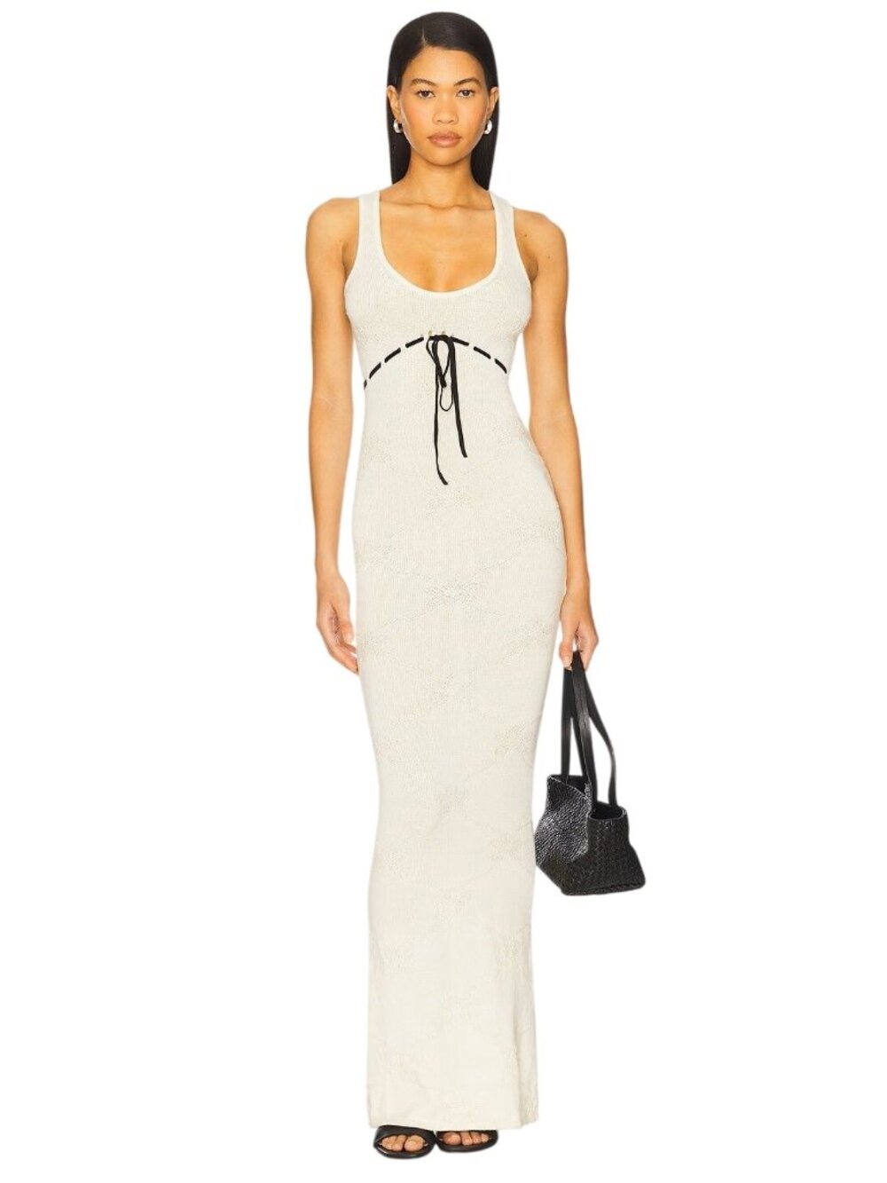 ASTA RESORT x REVOLVE Isadora Maxi Dress in Ivory Medium New Womens Knit Gown